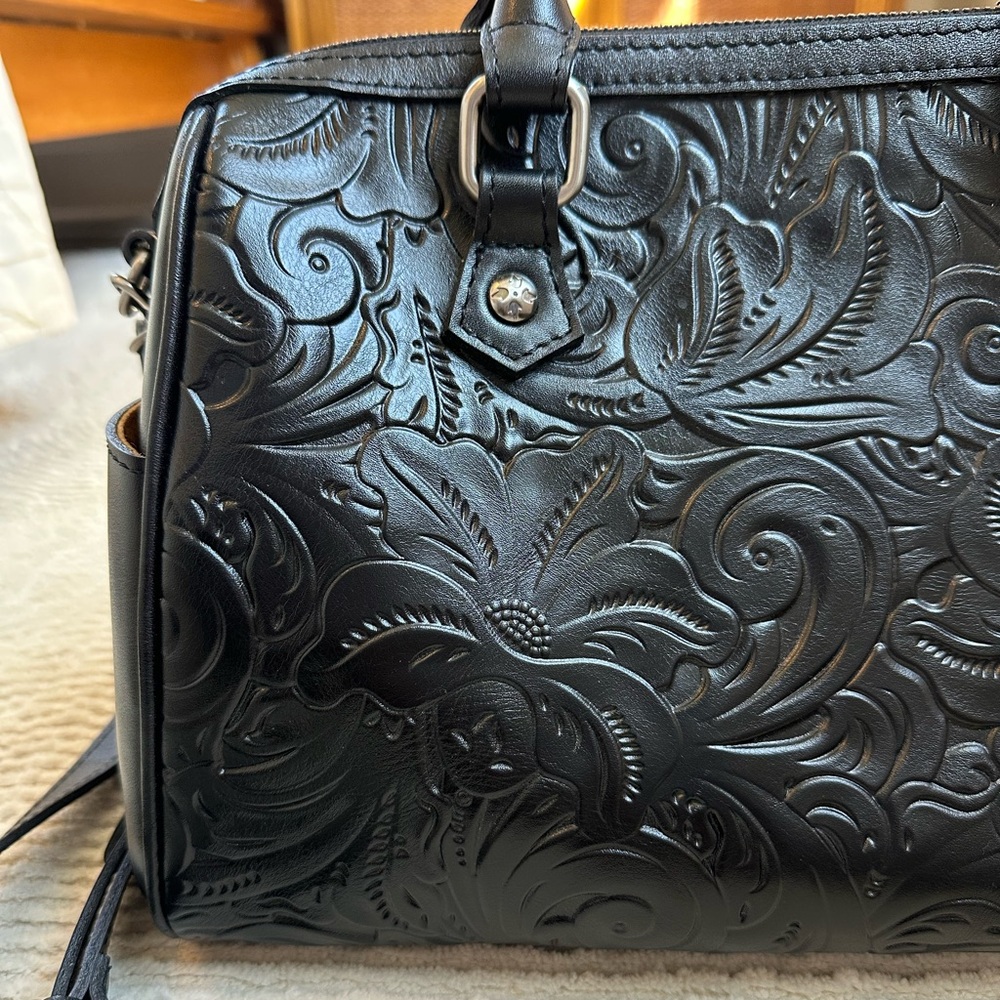 Patricia Nash Skye Satchel Burnished Tooled Leather Purse - Picture 2 of 8